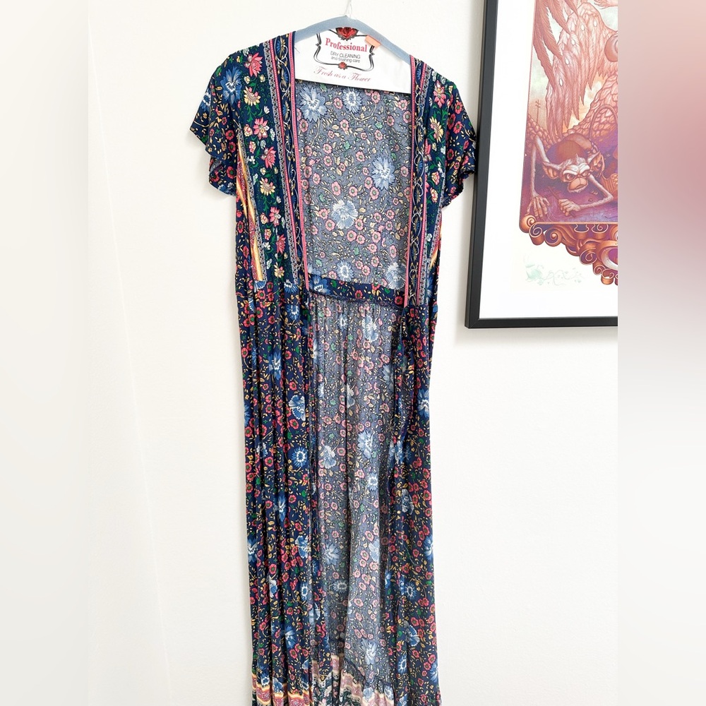 Zesica Bohemian Floral Maxi Wrap Dress Size Small - Picture 9 of 12